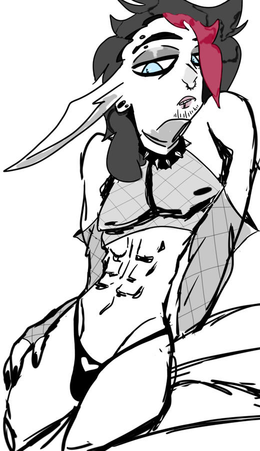 Halfbody black &amp; white sketch (2023)