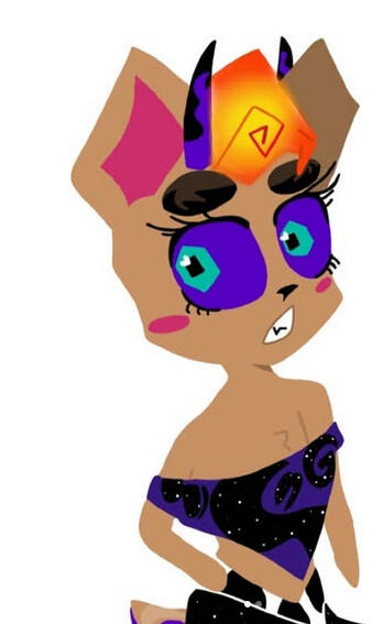 Halfbody with flat colors (chibi) (2021)