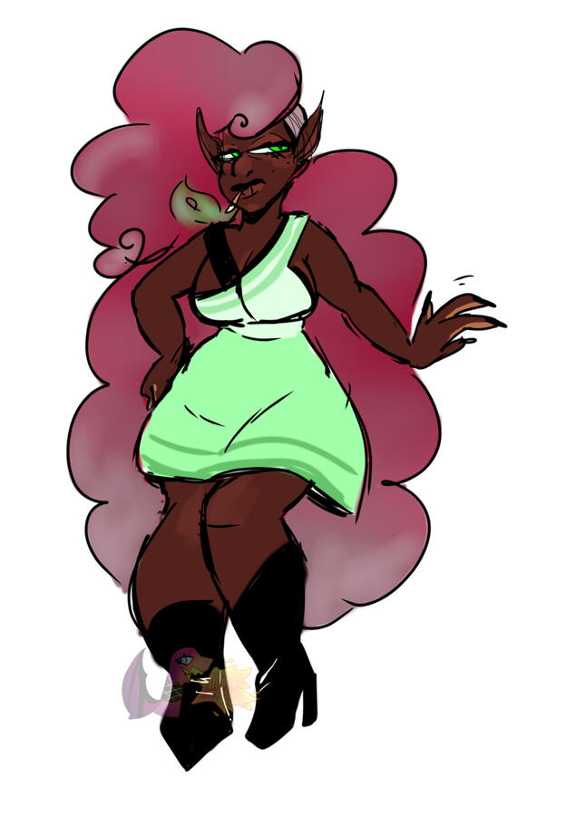 Colored sketch character design