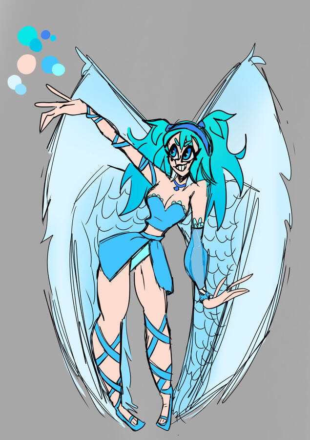 Colored sketch character sheet (character: @TheCreator900)