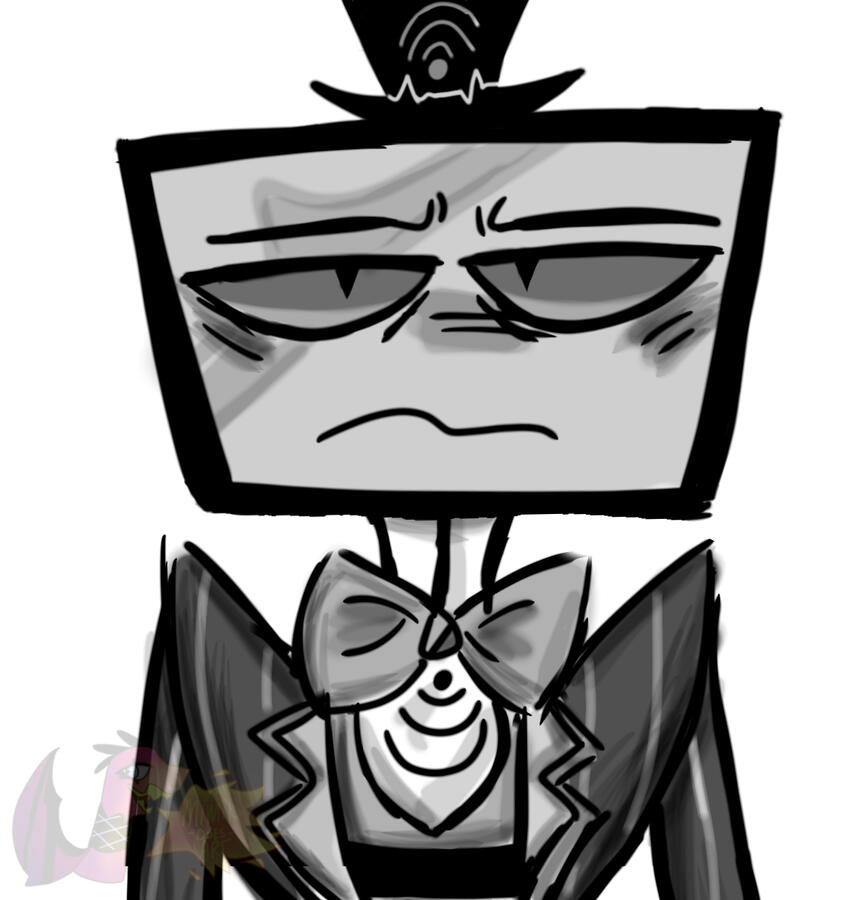 Rendered Black & white fanart illustration